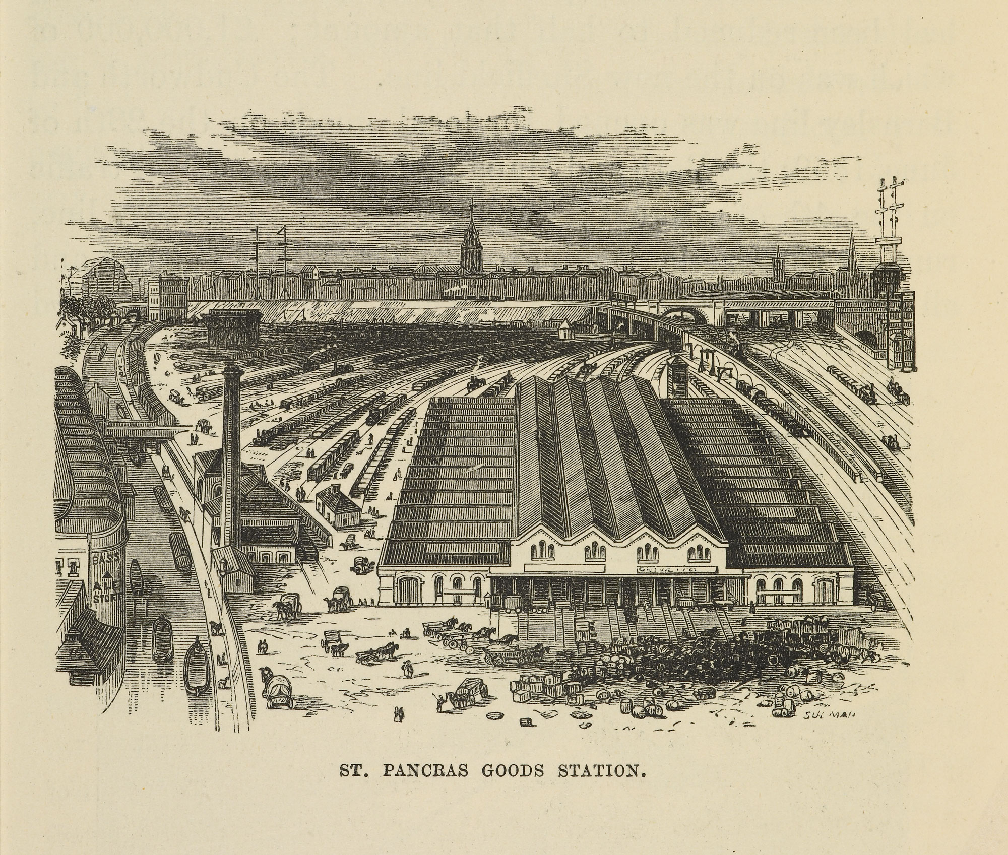 Estação Pancras Goods Station em Londres de 1868